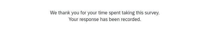 Survey ending because there was no valid token