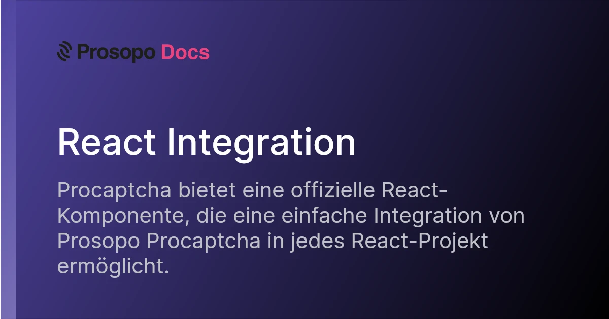 React Integration | Docs