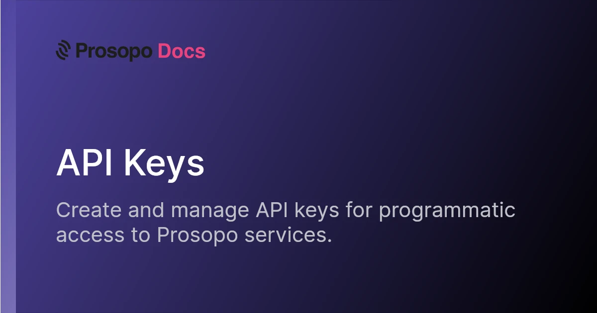 API Keys | Docs