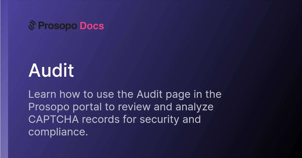 Audit | Docs