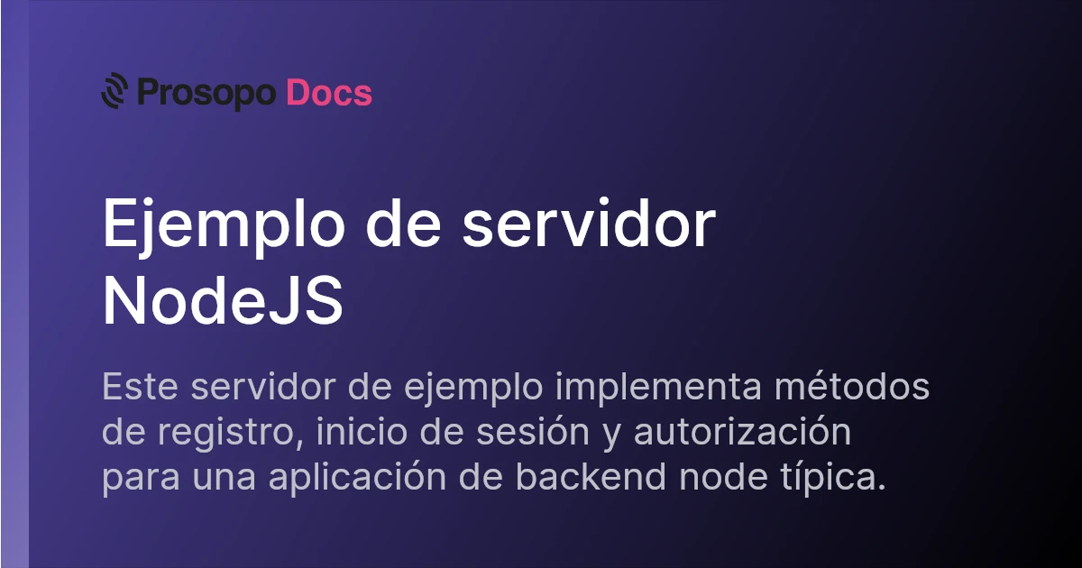 Ejemplo de servidor NodeJS | Docs