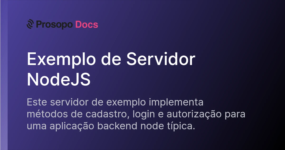 Exemplo de Servidor NodeJS | Docs